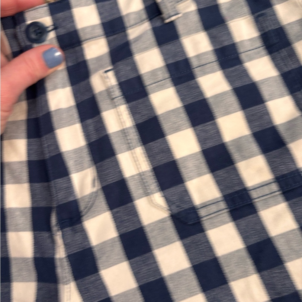 J. Crew Blue & White Gingham Check Flat Front Shorts - Picture 7 of 9